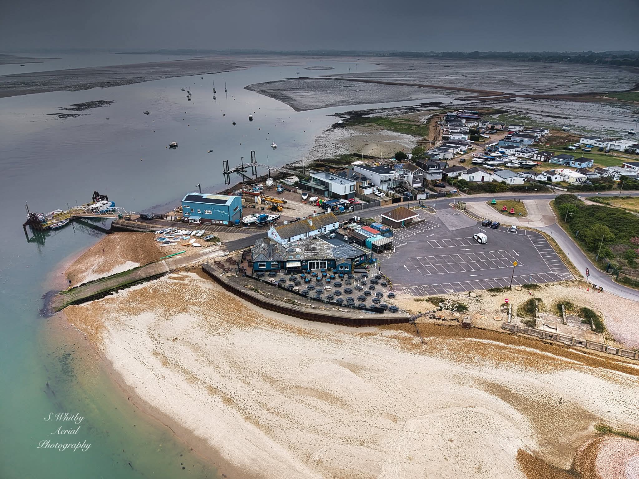 Aerial view of The Ferryboat Inn, Hayling Island